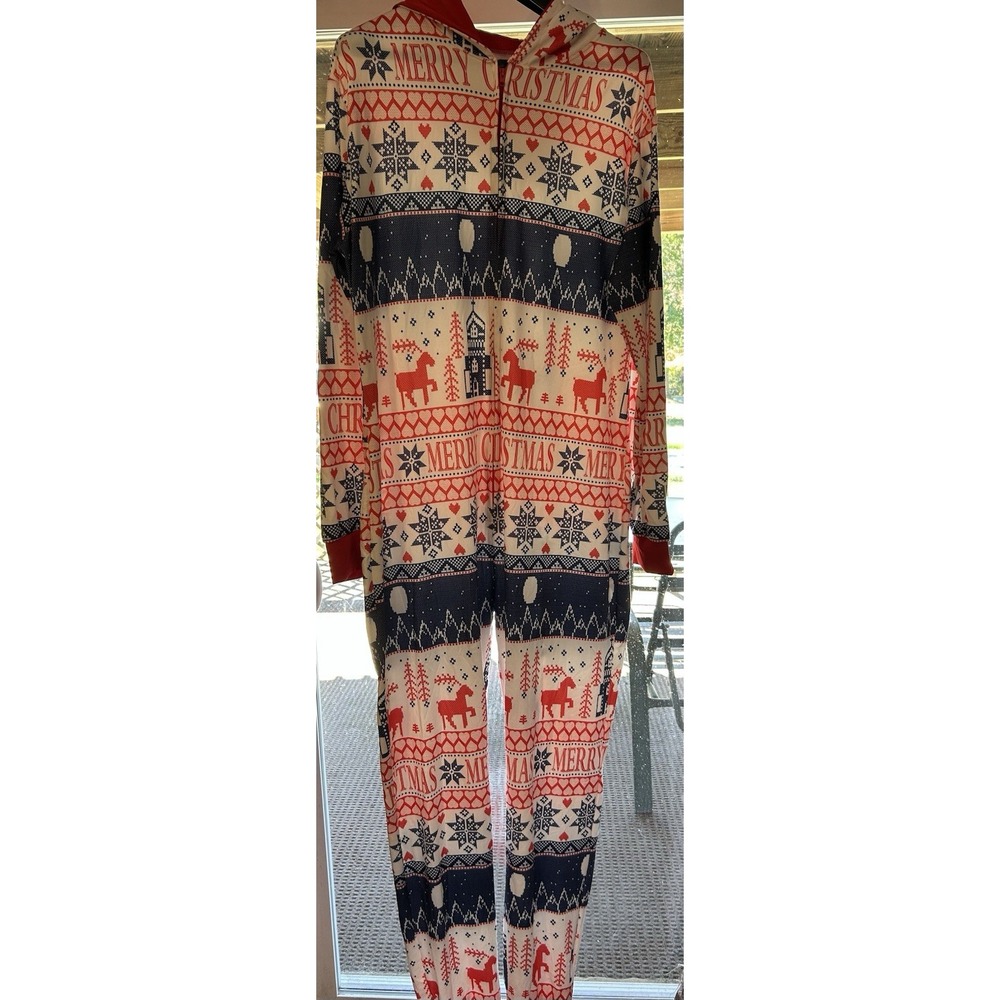 Men's Christmas Pajama Suit,‎ Nordic-style Print Large Multicolor